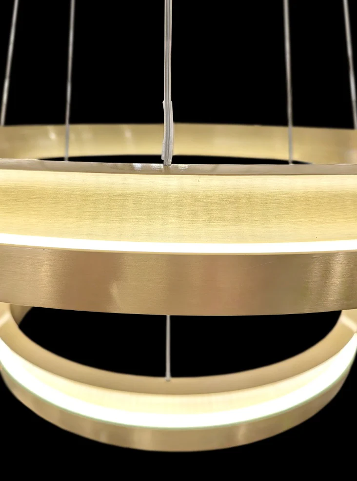 Estevan 600mm/800mm Satin Brass LED Pendant/ Double Tiered - Image 12