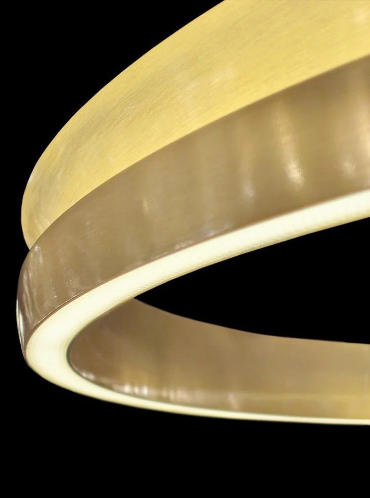 Estevan 600mm/800mm Satin Brass LED Pendant/ Double Tiered - Image 14