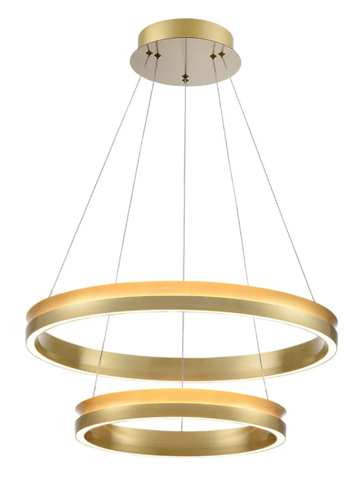 Estevan 600mm/800mm Satin Brass LED Pendant/ Double Tiered - Image 3