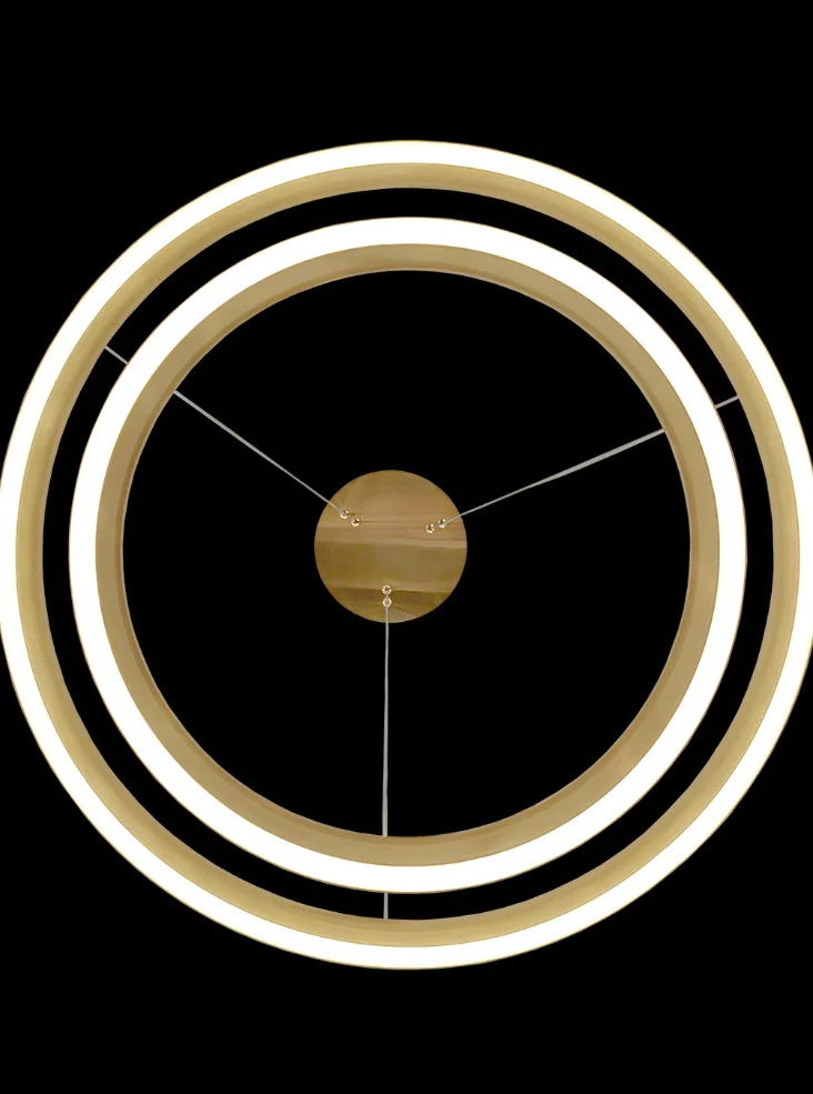 Estevan 600mm/800mm Satin Brass LED Pendant/ Double Tiered - Image 5