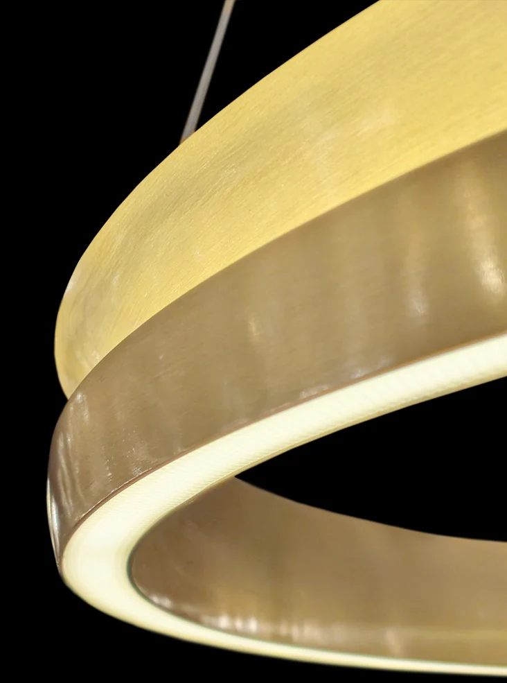 Estevan 600mm/800mm Satin Brass LED Pendant/ Double Tiered - Image 9