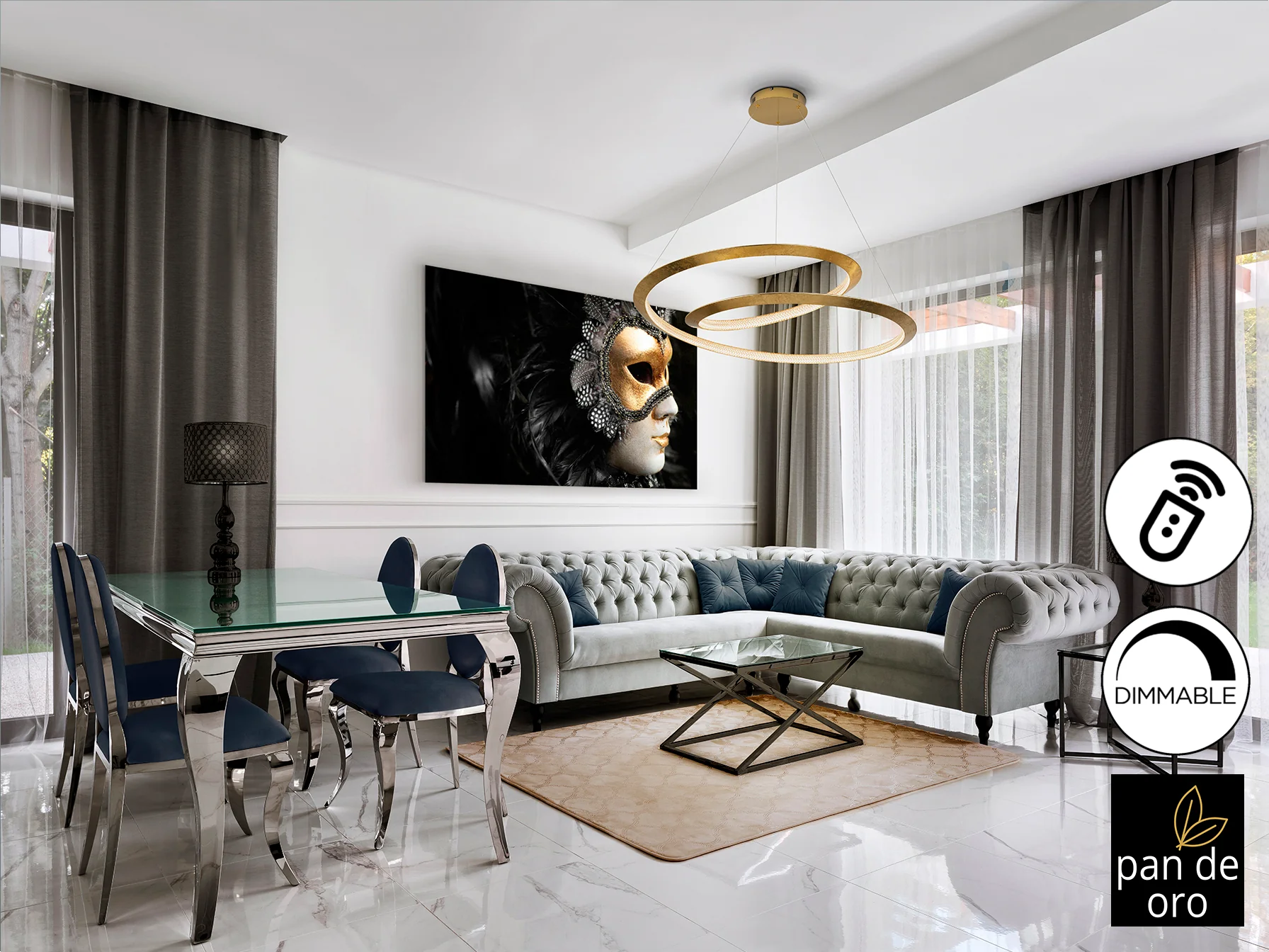 Eternity LED Ceiling Light - Gold Leaf - Image 16