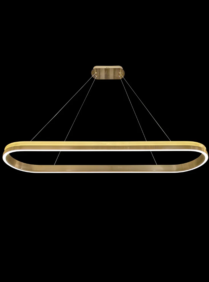Estevan Oval Satin Brass LED Pendant - Image 2