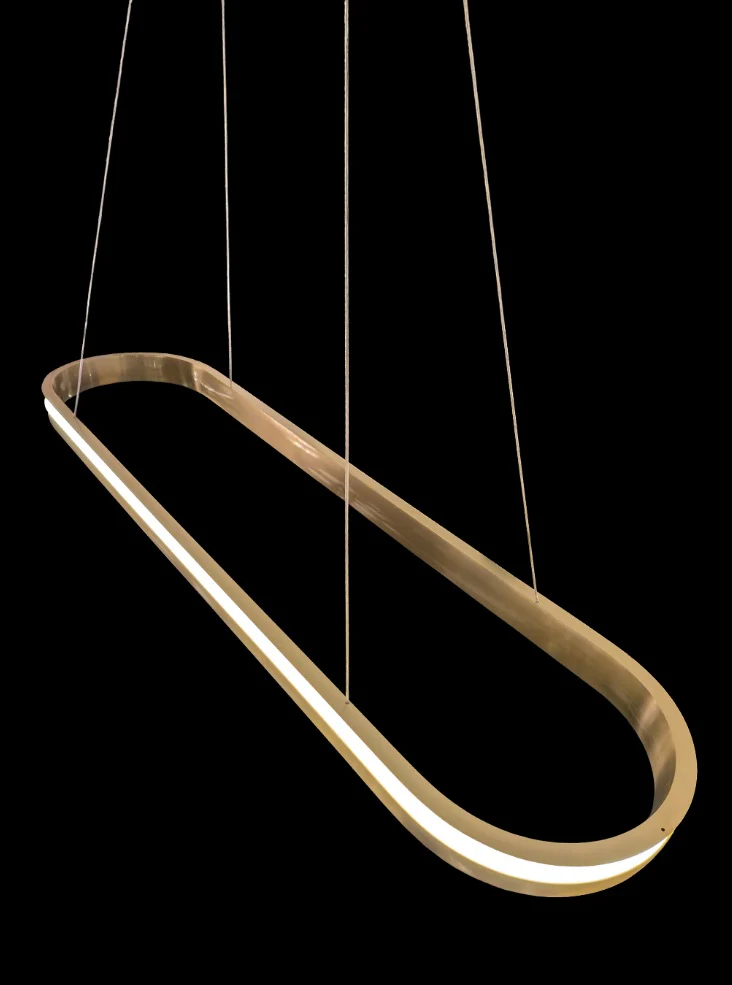 Estevan Oval Satin Brass LED Pendant - Image 5