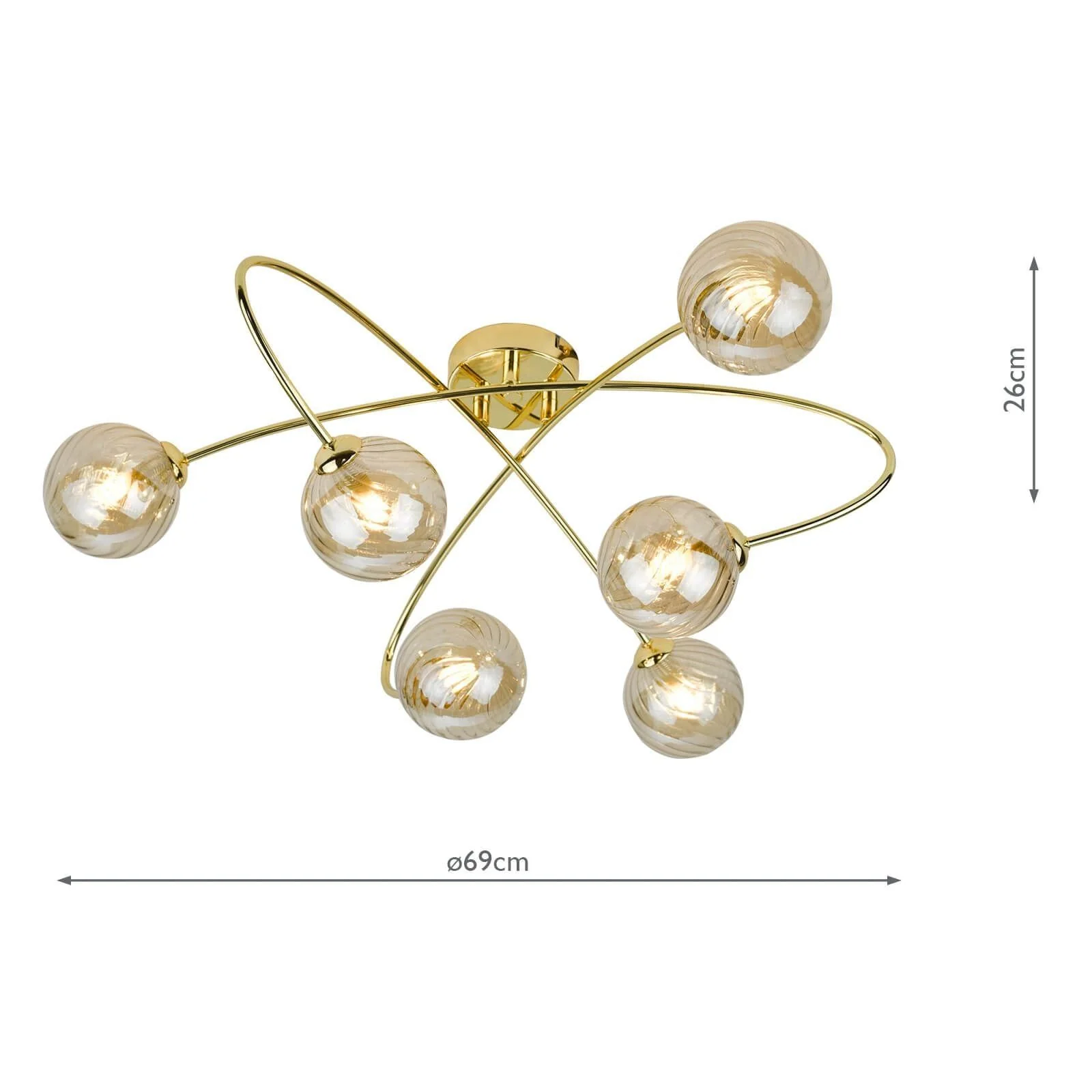 Etta 6Lt Semi Flush Ceiling Light - Various Finish - Image 7