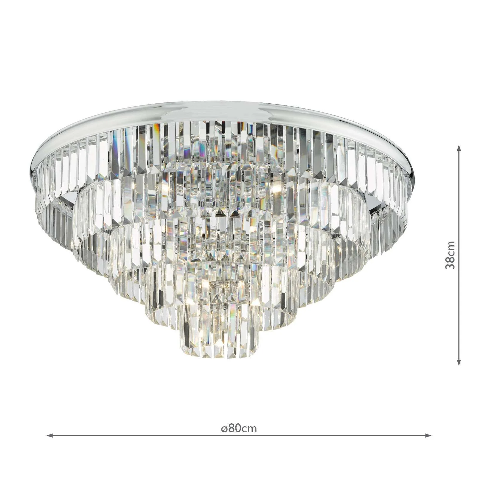 Eulalia 12 Light Flush Polished Chrome Crystal - Image 5