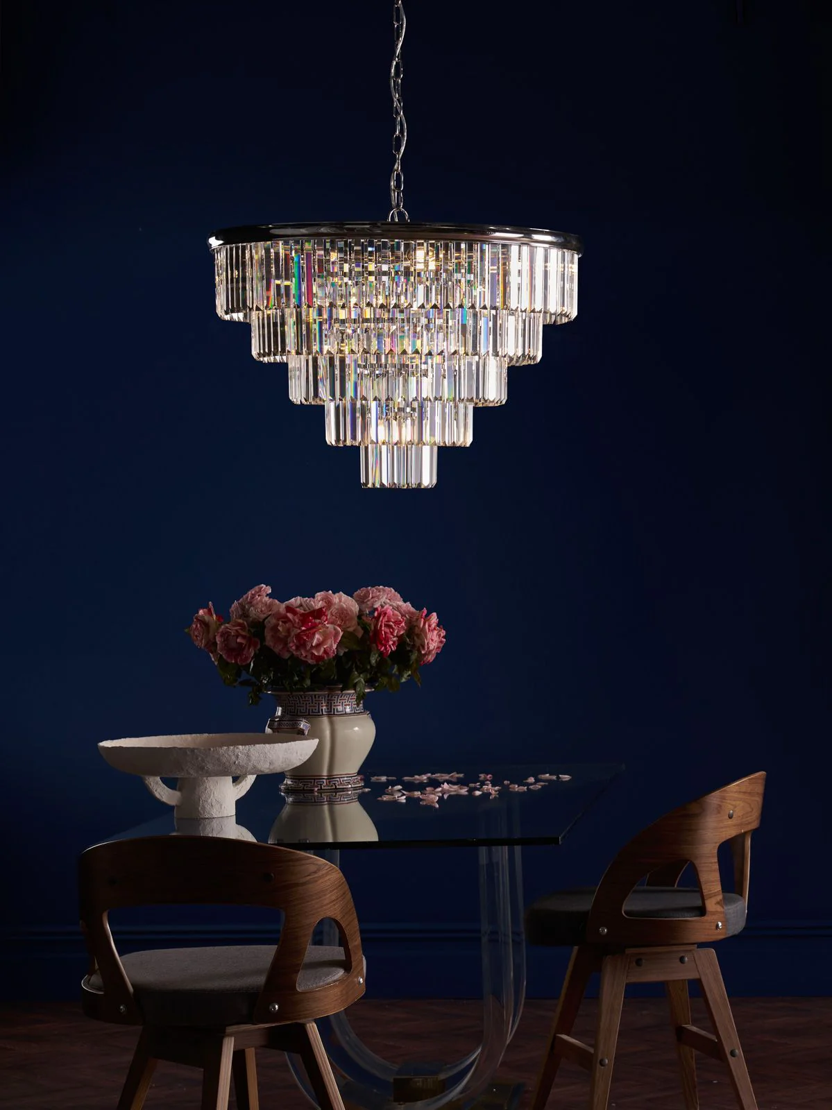 Eulalia 12Lt Chandelier Ceiling Light - Polished Chrome & Crystal - Image 4