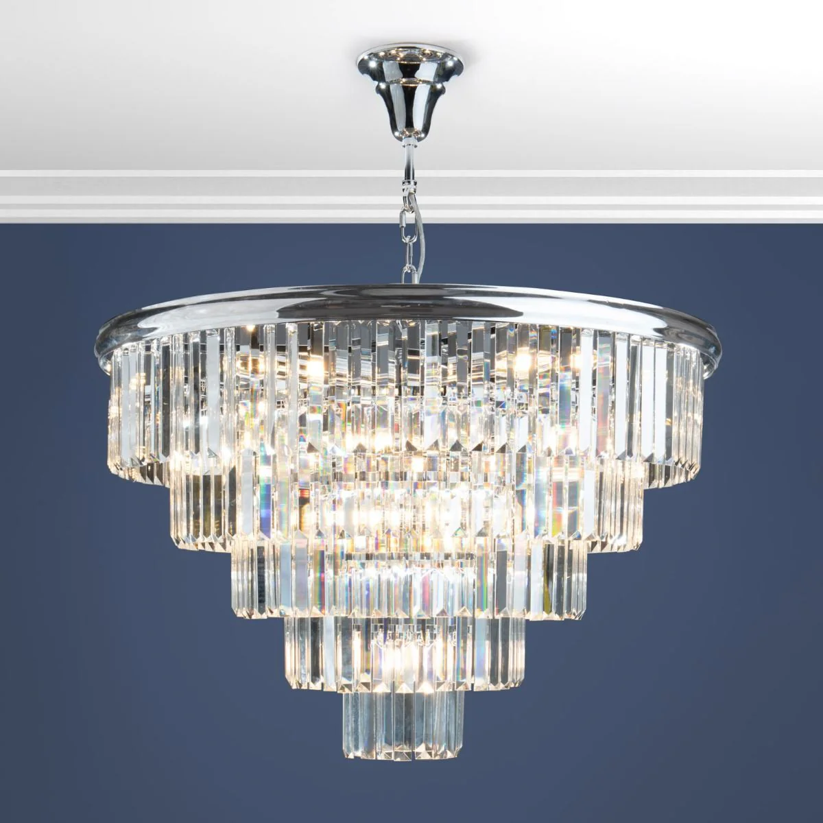 Eulalia 12Lt Chandelier Ceiling Light - Polished Chrome & Crystal - Image 5