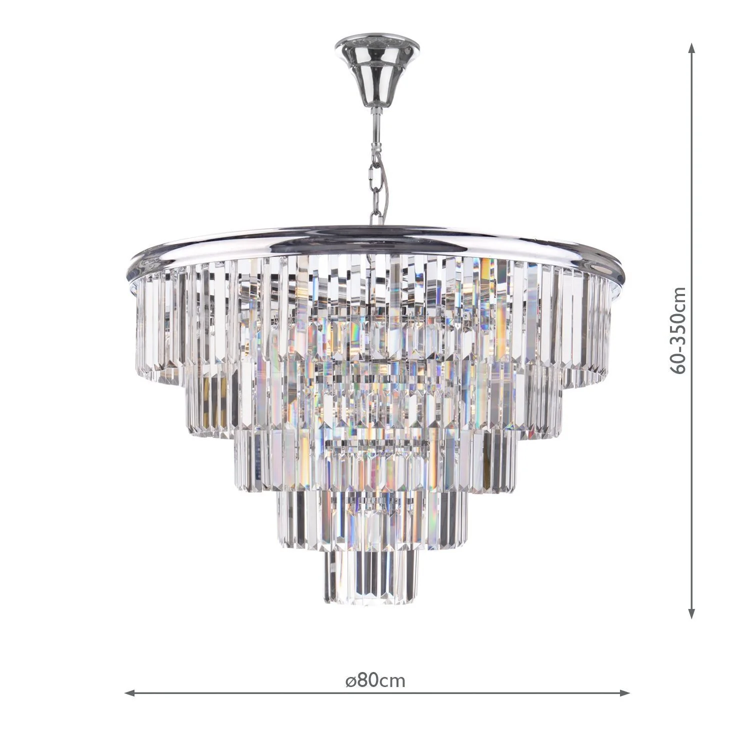 Eulalia 12Lt Chandelier Ceiling Light - Polished Chrome & Crystal - Image 7