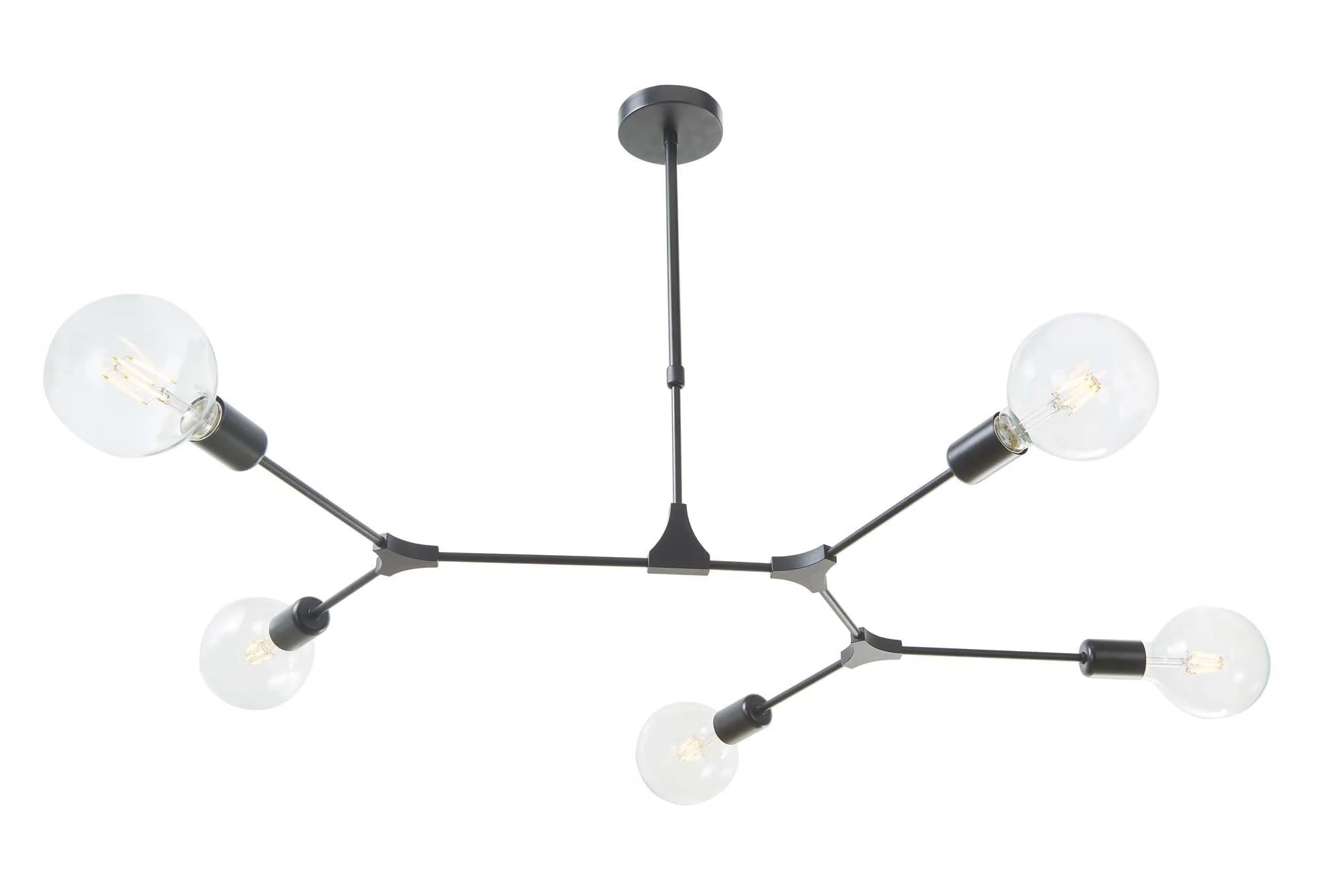Euphemia 5Lt Centre Ceiling Light - Black Finish - Image 3