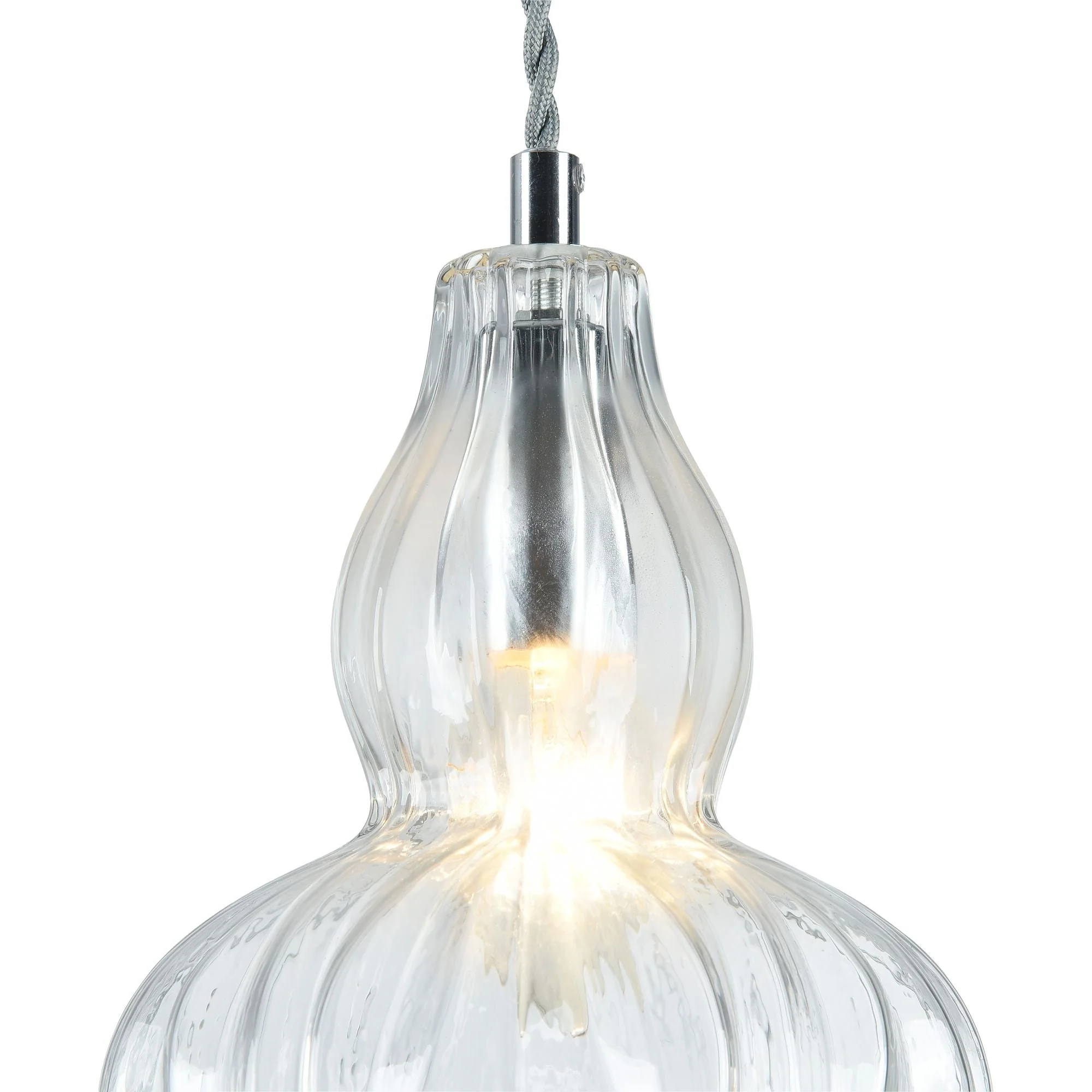 Eustoma Pendant Light - Nickel & Blue/Nickel & Transparent Finish - Image 10