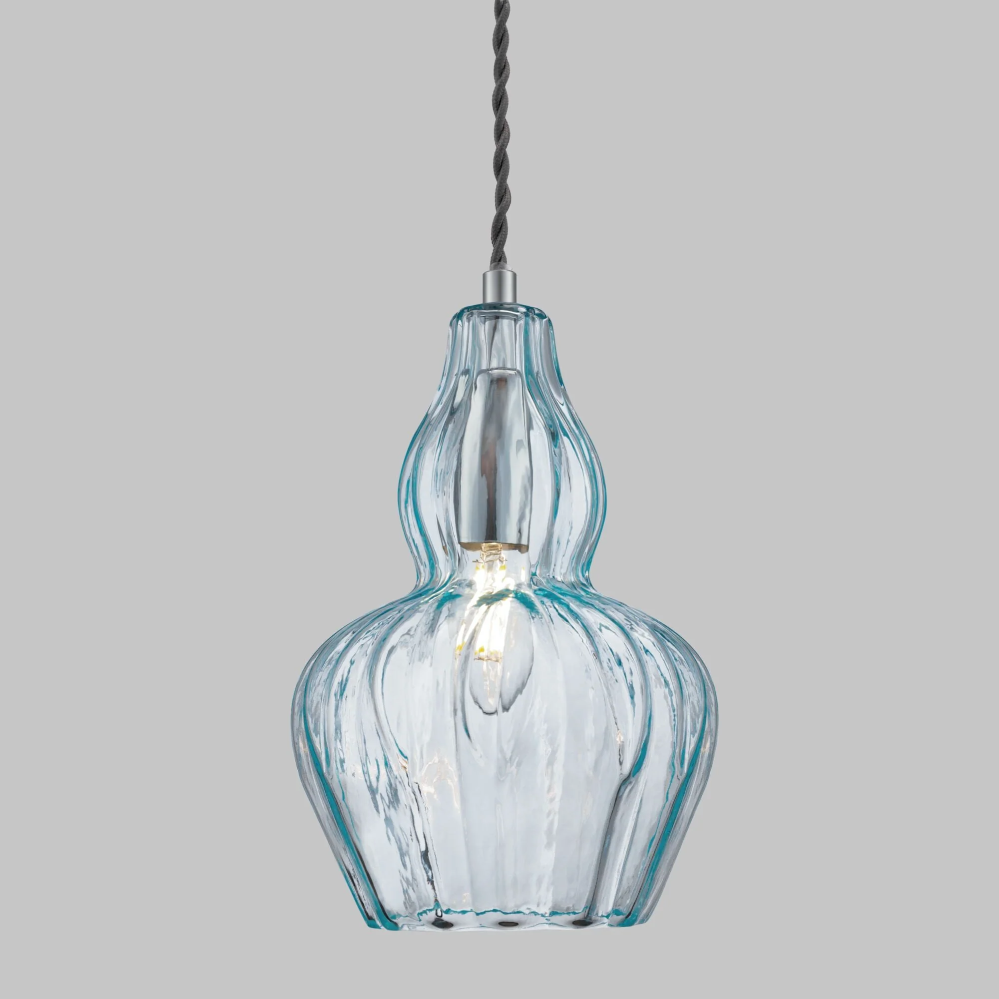 Eustoma Pendant Light - Nickel & Blue/Nickel & Transparent Finish - Image 5