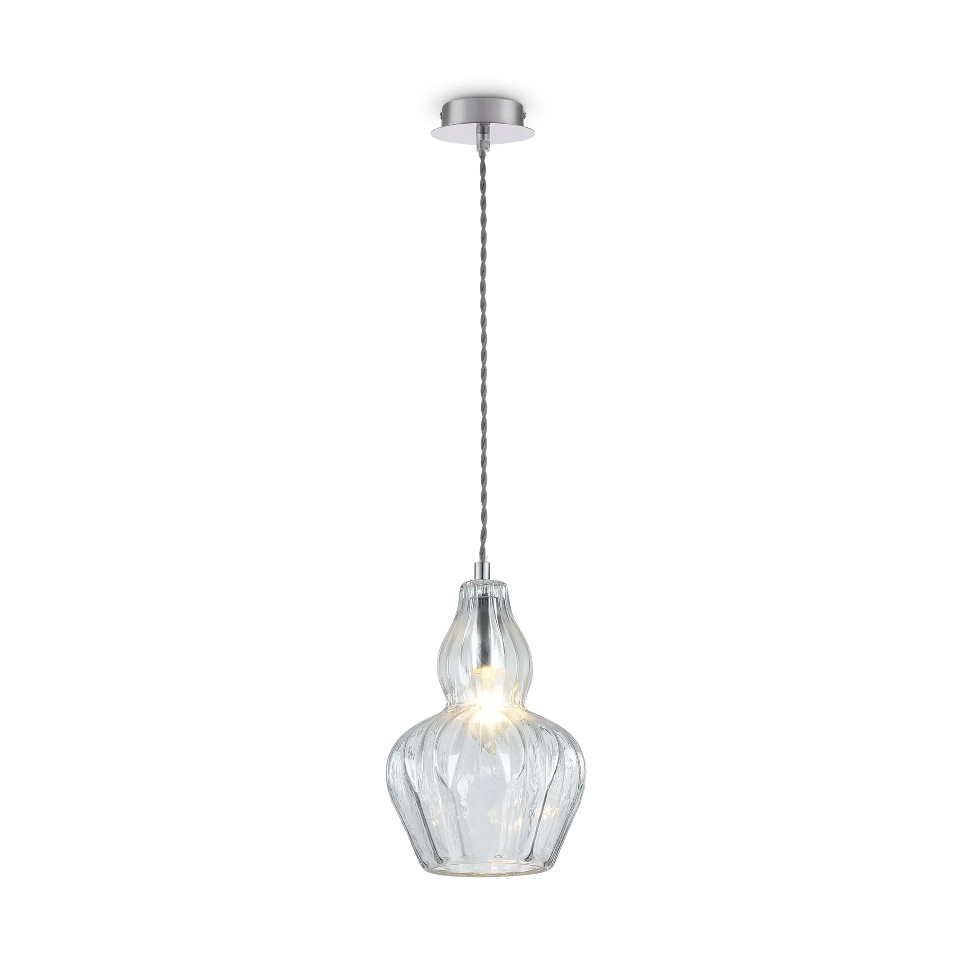 Eustoma Pendant Light - Nickel & Blue/Nickel & Transparent Finish - Image 7