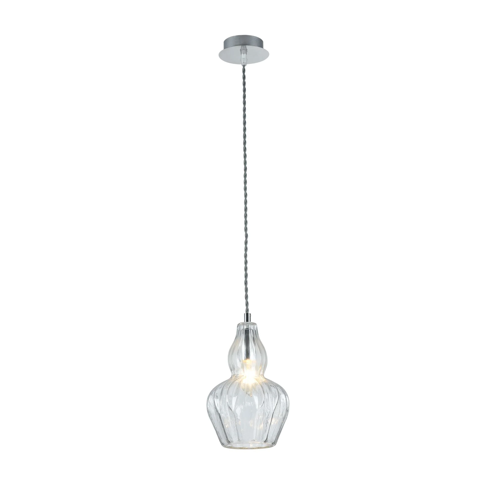 Eustoma Pendant Light - Nickel & Blue/Nickel & Transparent Finish - Image 8