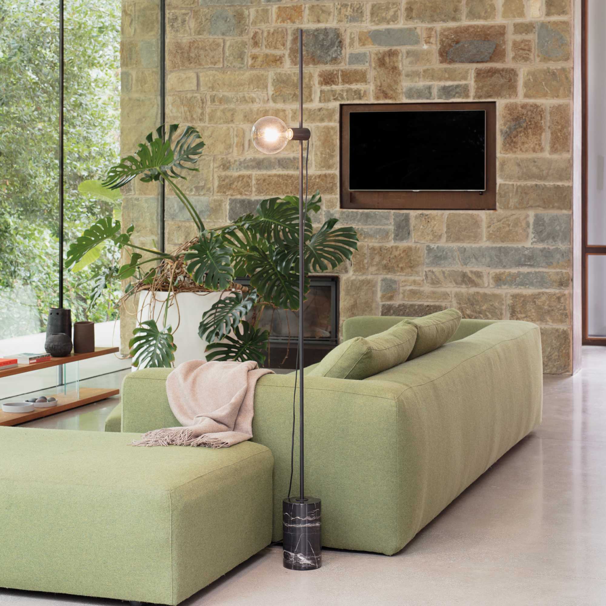 EVA Floor Lamp  - White/Black Finish - Image 3
