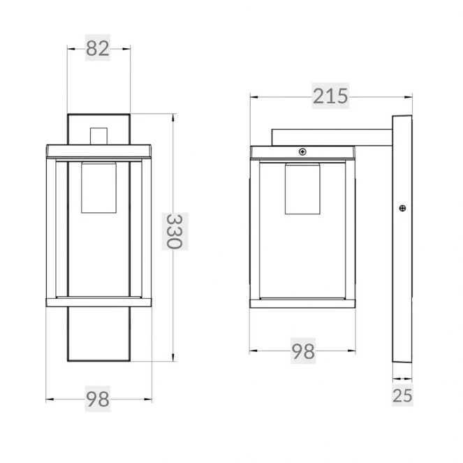 Evan IP44 One Light Black Wall Light - Image 2