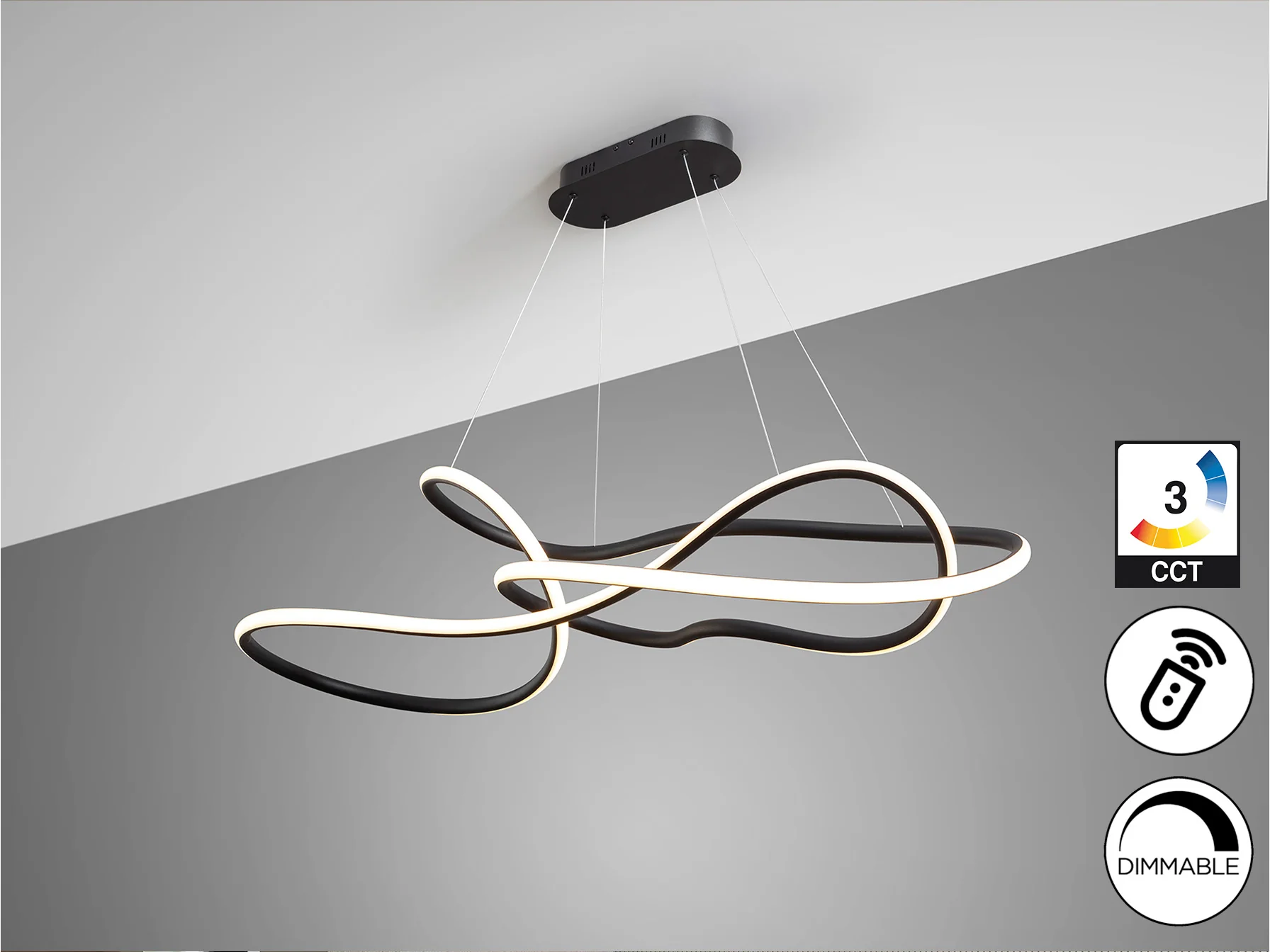 Evania Ceiling Light - Matt Black Finish - Image 3