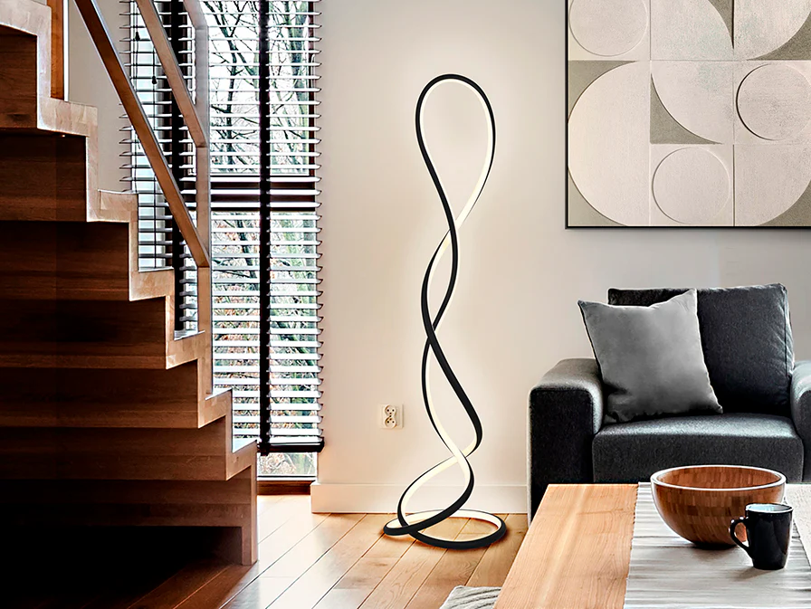 Evania Floor Lamp - Matt Black Finish - Image 2