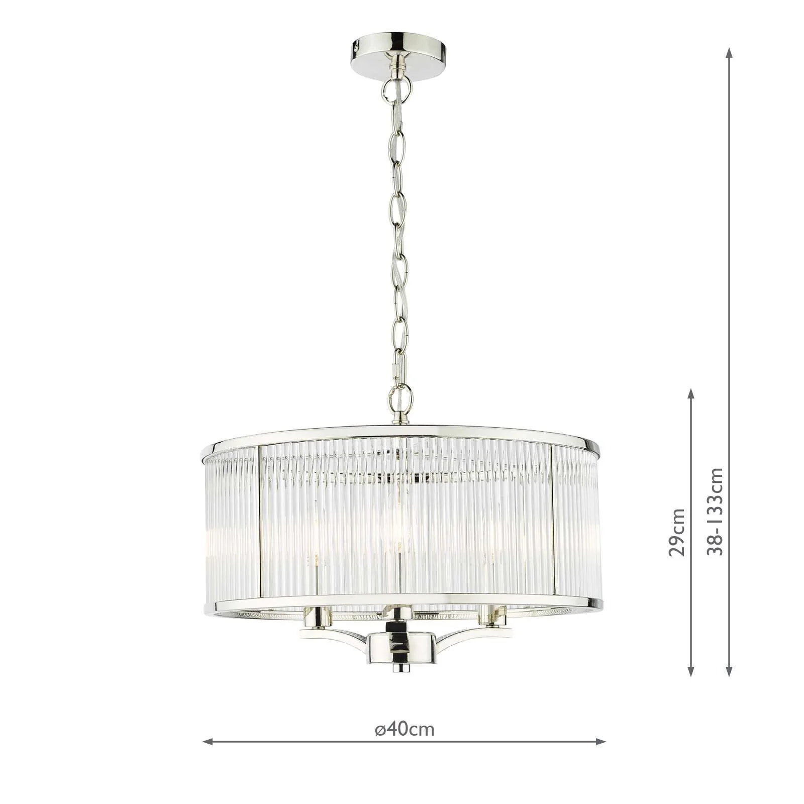 Evelyn 3 Light Pendant Antique Bronze / Polished Nickel - Image 24