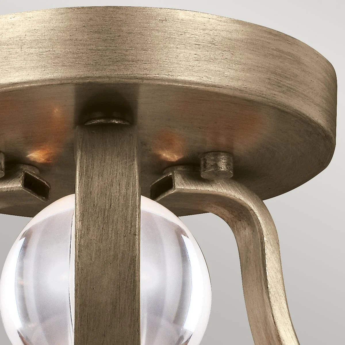 Evington 2Lt Semi Flush Ceiling Light - Sunset Gold/Satin Nickel Finish - Image 2