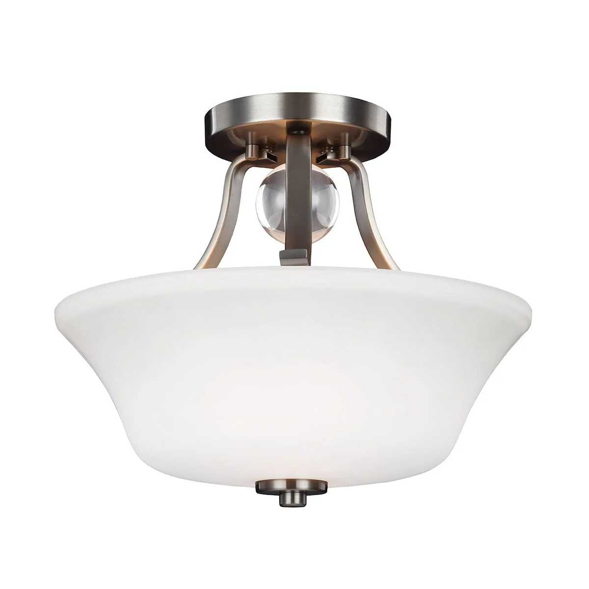 Evington 2Lt Semi Flush Ceiling Light - Sunset Gold/Satin Nickel Finish - Image 4