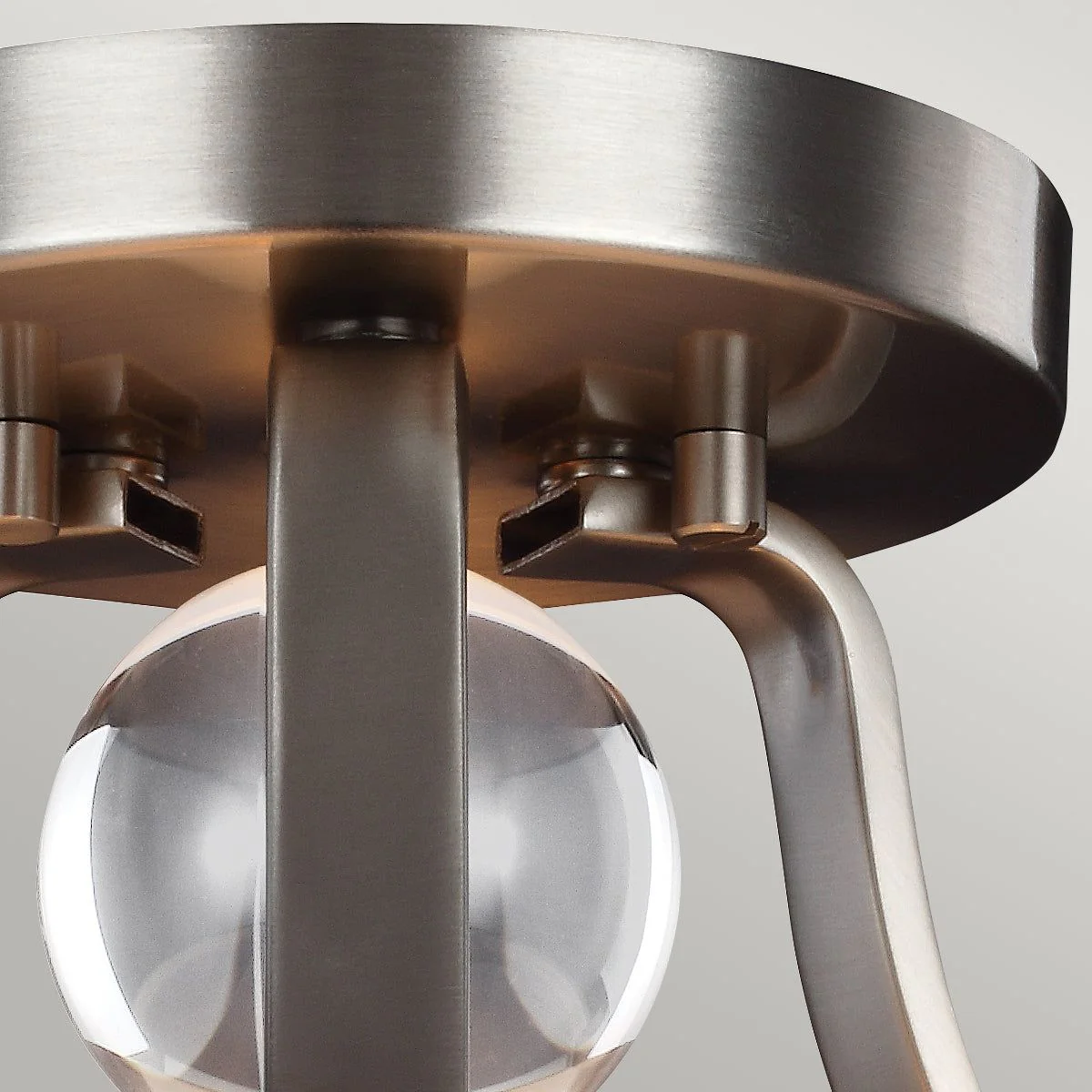 Evington 2Lt Semi Flush Ceiling Light - Sunset Gold/Satin Nickel Finish - Image 5