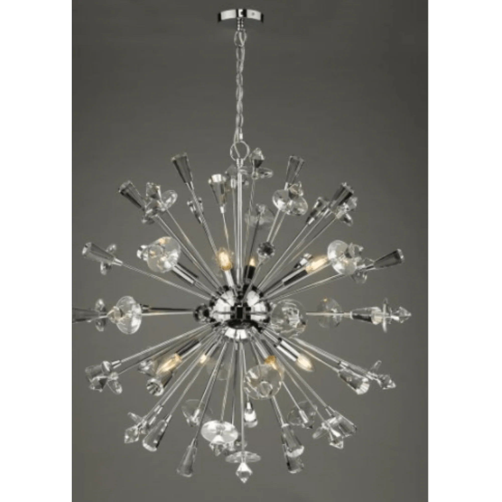 Exodus 8 Light Pendant Polished Chrome Crystal - Image 4