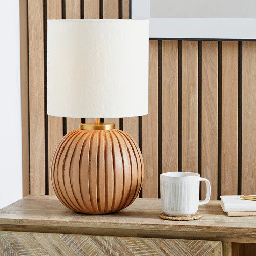 Ezekiel Table Lamp- Black/ Orange Terracotta Textured Ball - Image 10