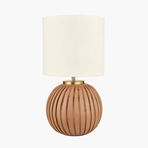 Ezekiel Table Lamp- Black/ Orange Terracotta Textured Ball - Image 2