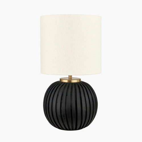 Ezekiel Table Lamp- Black/ Orange Terracotta Textured Ball - Image 3