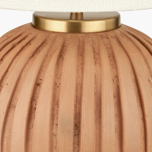 Ezekiel Table Lamp- Black/ Orange Terracotta Textured Ball - Image 4