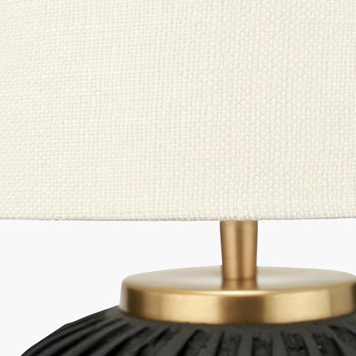 Ezekiel Table Lamp- Black/ Orange Terracotta Textured Ball - Image 5