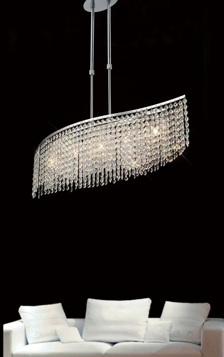 Fabio 5Lt Telescopic Linear Pendant - Polished Chrome/Crystal - Image 2