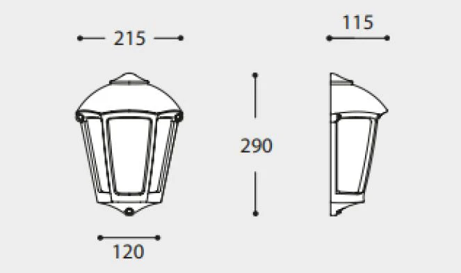 Fabio Outdoor Flush Wall Light IP55 - Black/Grey - Image 4