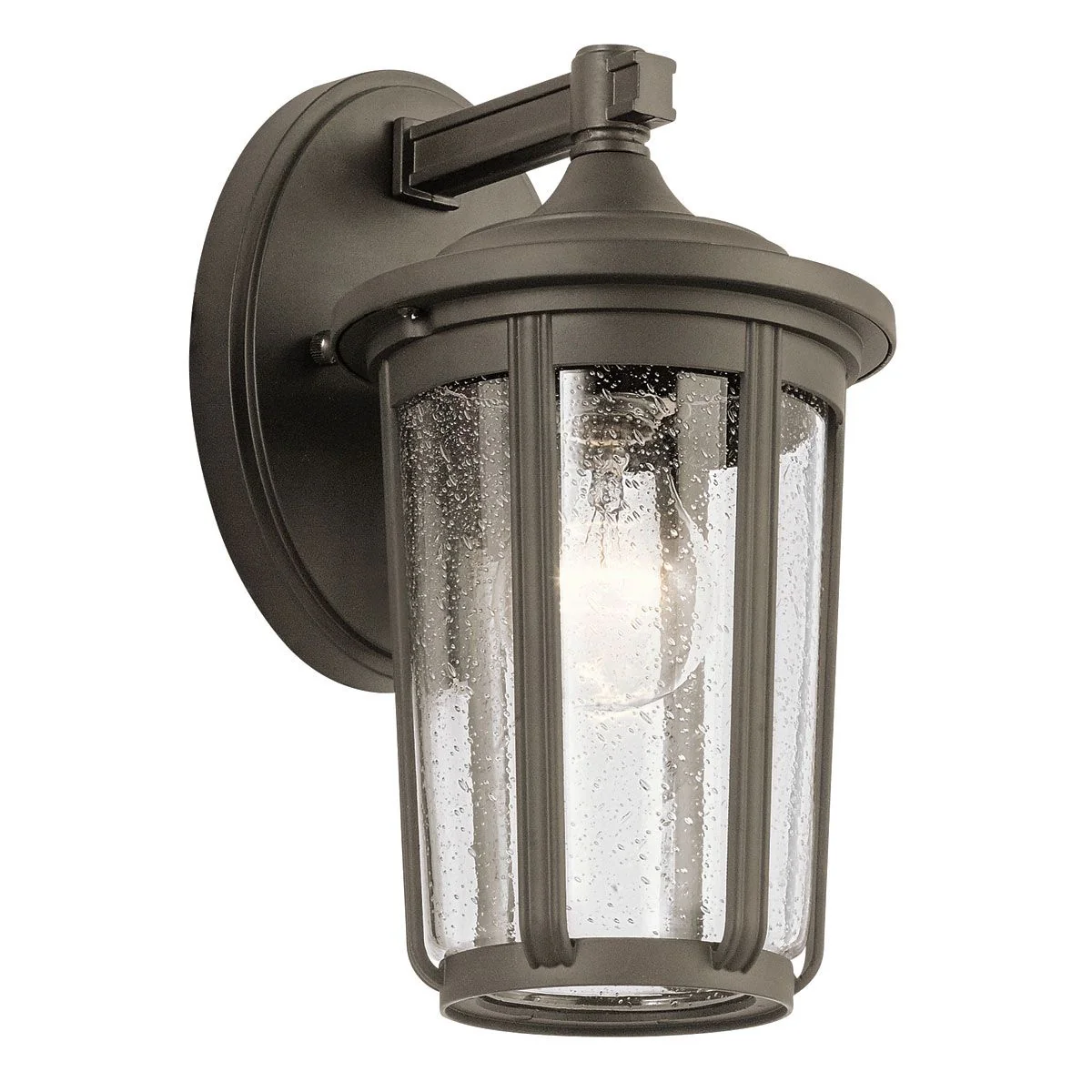 Fairfield 1 Light Medium/Large Outdoor Wall Lantern - Olde Bronze/Black E27 IP44 - Image 3