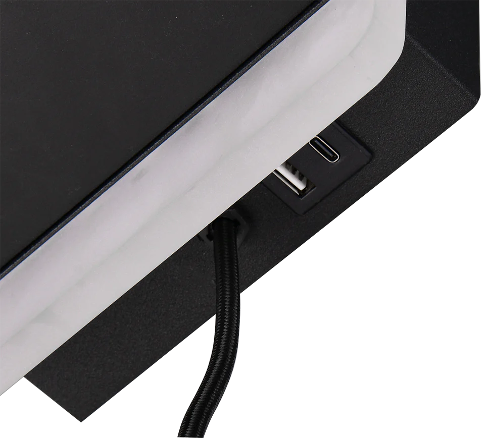 Fairfield Wireless & USB Charger Light - Matt Black - Image 3