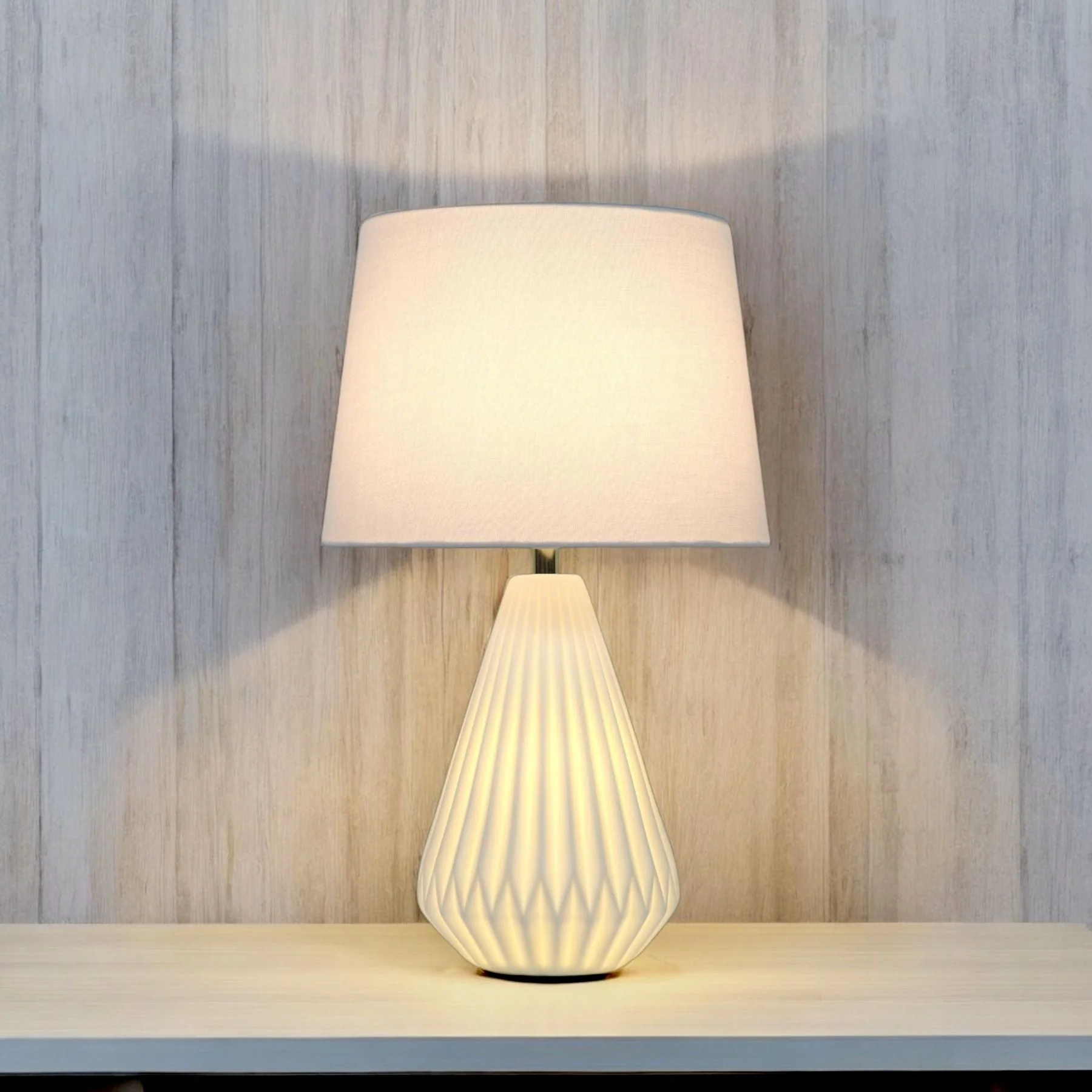 Fallon 2 Light Table Lamp Pearl White - Image 2