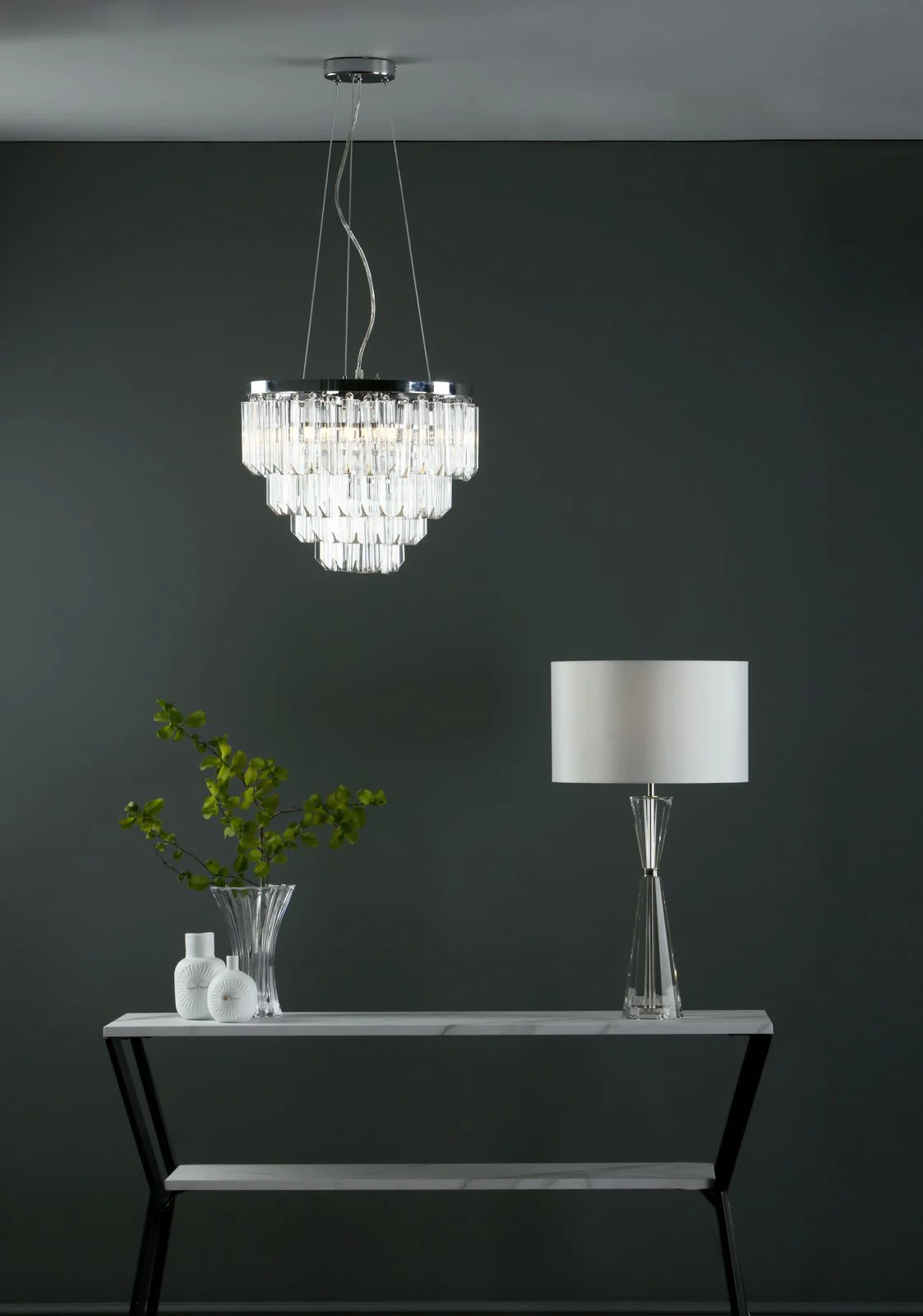 Fame 5 Light Pendant Polished Chrome Glass - Image 2