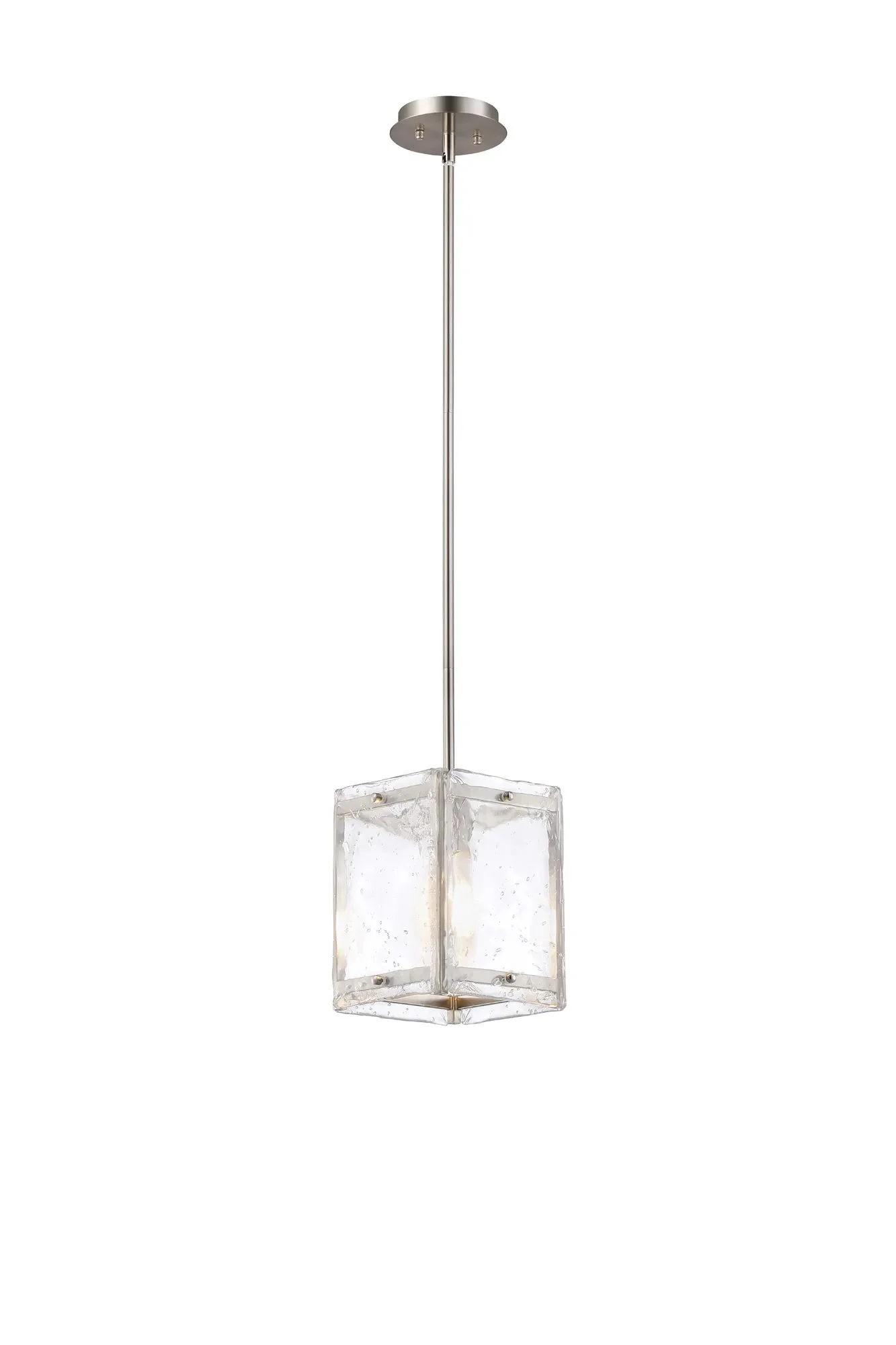 Faringdon Multi Height Pendant Semi Flush 1 Light- Matt Black & Satin Nickel - Image 2