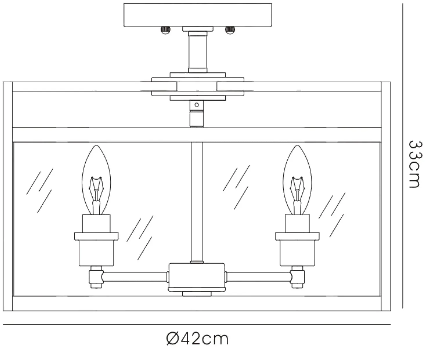 Faringdon Multi Height Pendant Semi Flush 1 Light- Matt Black & Satin Nickel - Image 7