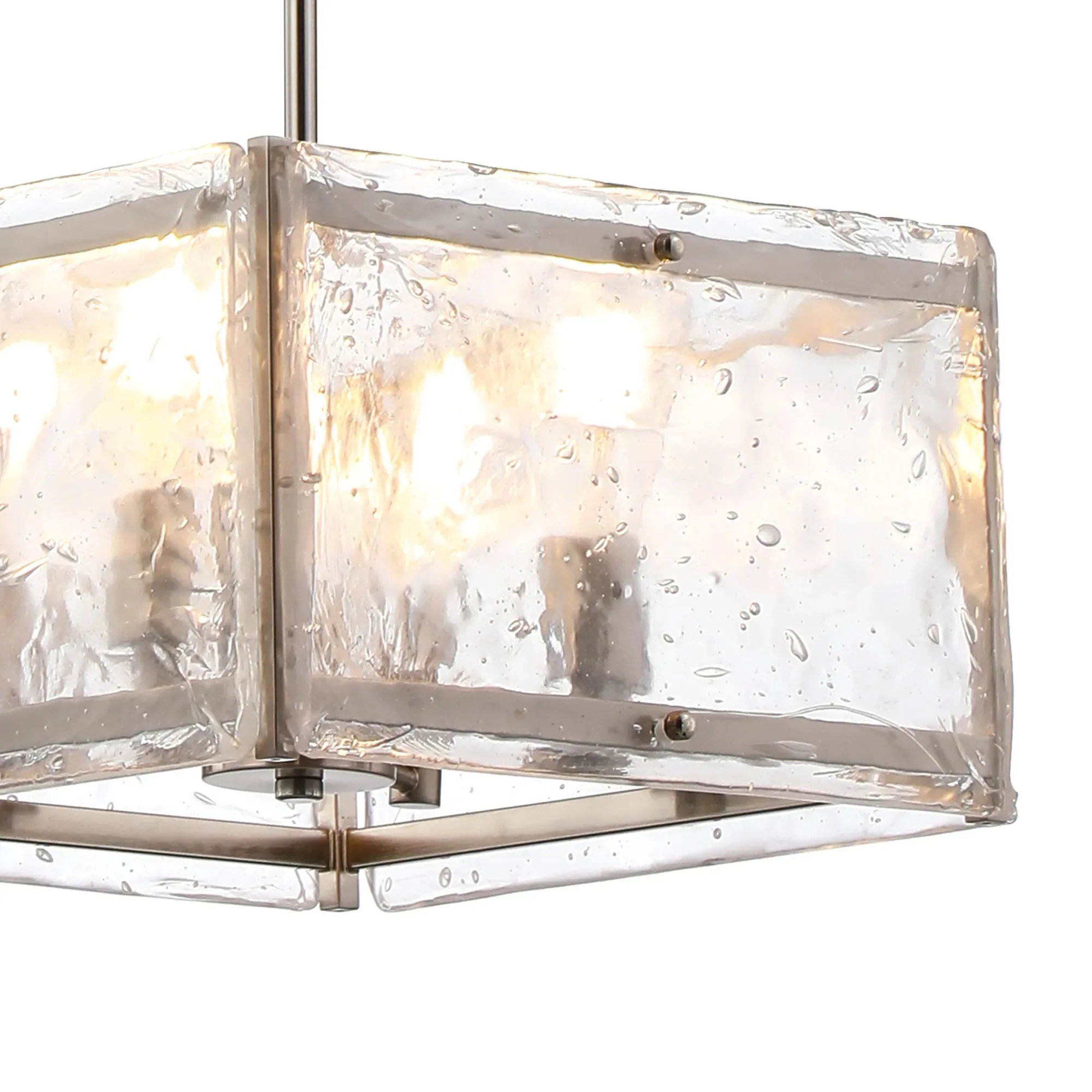 Faringdon Multi Height Pendant/Semi Flush 4 Light- Matt Black & Satin Nickel - Image 3