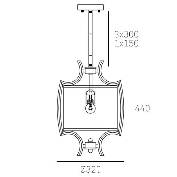 Faro 1/4Lt Semi Flush Pendant - Nickel Finish - Image 6