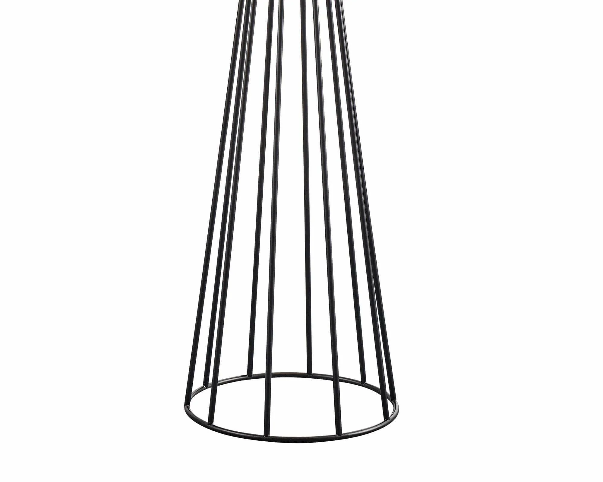 Faro Floor Lamp - Matt Black &amp; White Linen E27 - Image 4