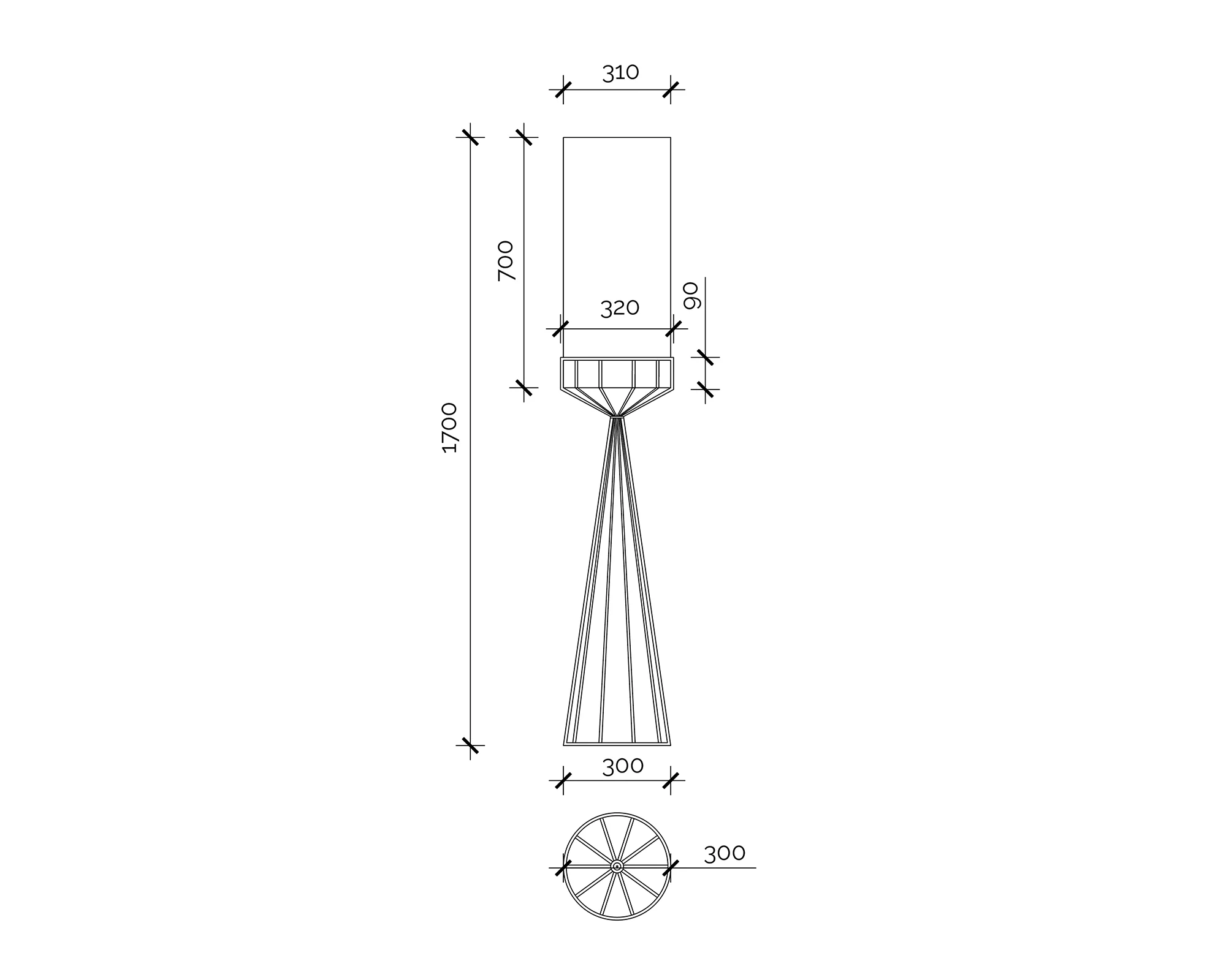Faro Floor Lamp - Matt Black &amp; White Linen E27 - Image 6