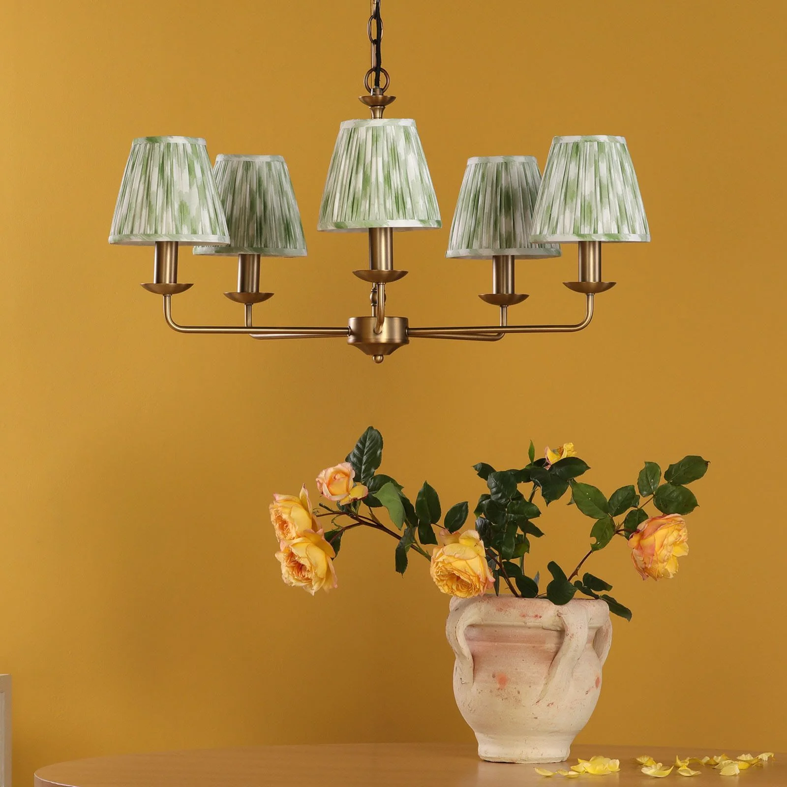 Favian 5 Lt Ceiling Light-  Matt Bronze With Red/ Green Shades - Image 8