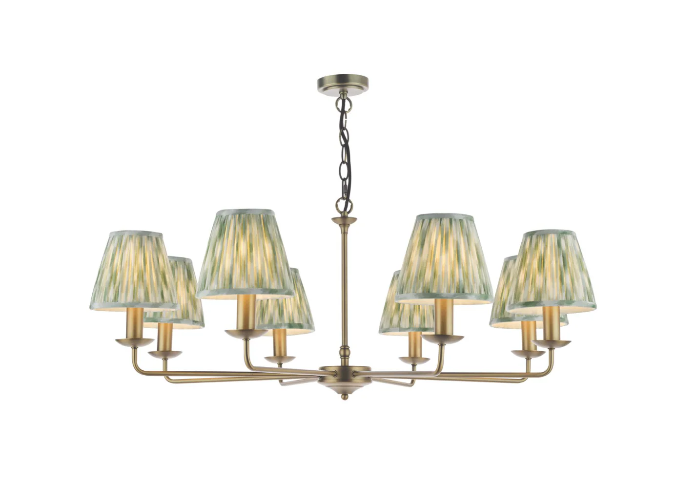 Favian 8 Lt Ceiling Light- Matt Bronze with Red/ Green Shades - Image 2