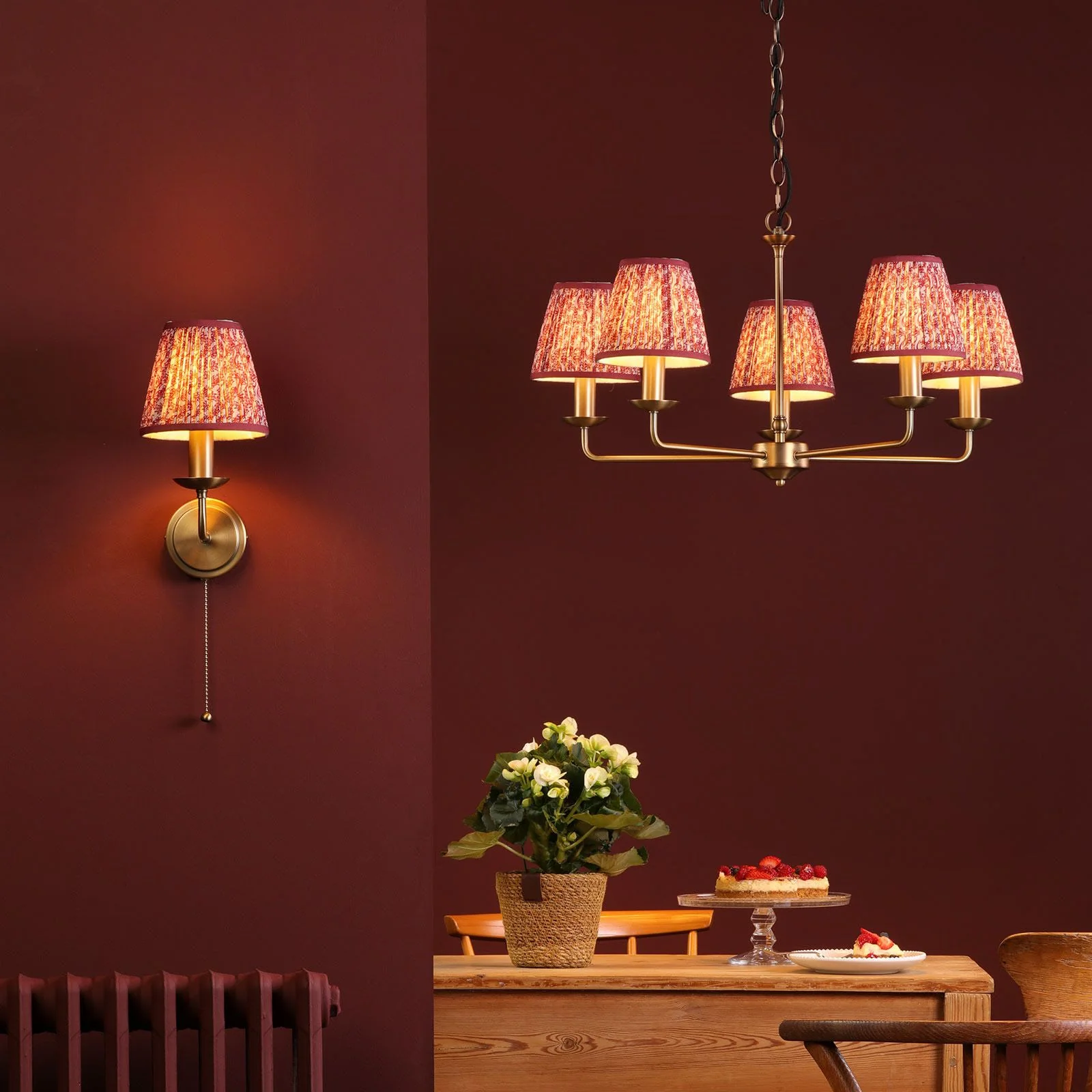 Favian Wall Light- Matt Bronze With  Red/ Green Shades - Image 3