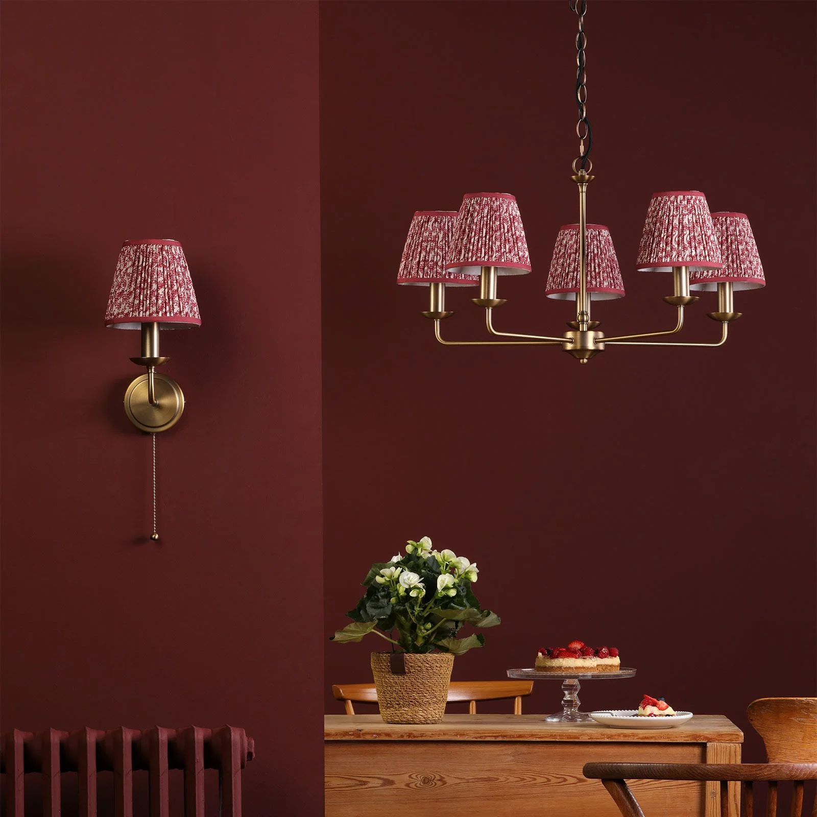 Favian Wall Light- Matt Bronze With  Red/ Green Shades - Image 4