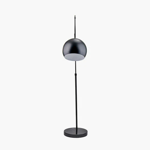 Feliciani Matt Black Metal and Black Marble Floor Lamp - Image 2
