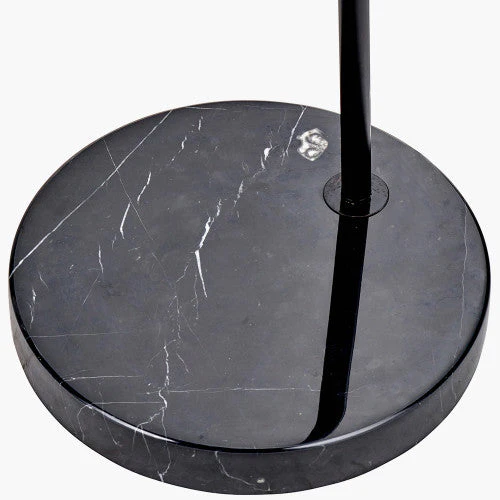 Feliciani Matt Black Metal and Black Marble Floor Lamp - Image 3